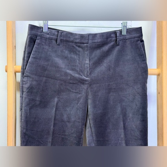 Ann Taylor Gray velvet flat front Ankle Pants size 8 - Picture 3 of 12